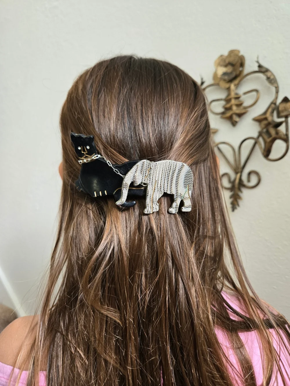 Vintage French Barrette – Panther & Elephant